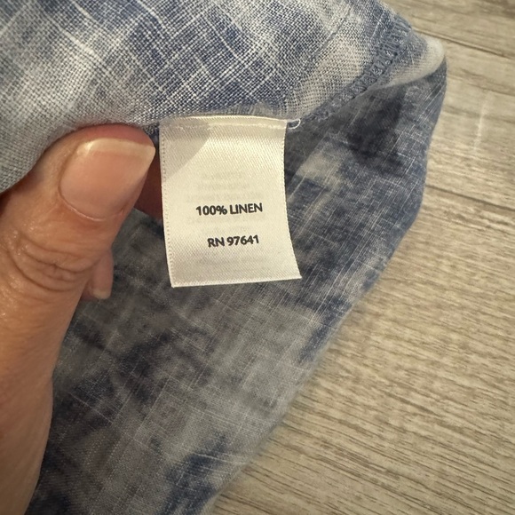 J Jill Blue Linen Hawaiian Tropical Aloha Print 3/4 Sleeve Shift Dress NWT 14 - Picture 7 of 9